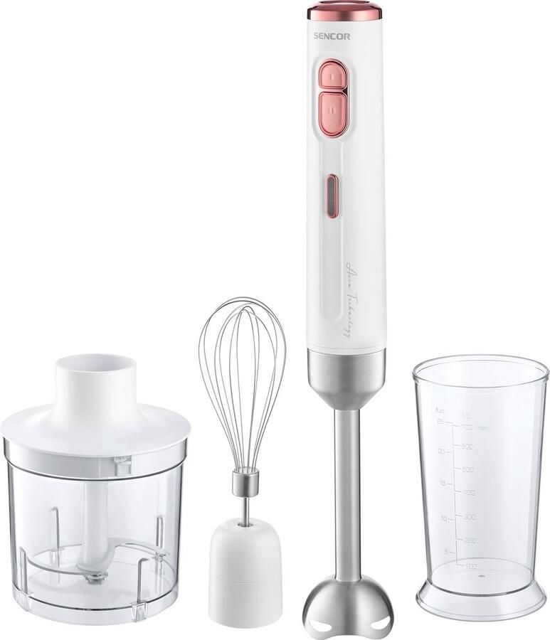 Hand Blender Staafmixer Mixerset Smoothies Maken Draadloos en Krachtig 700 ml Wit
