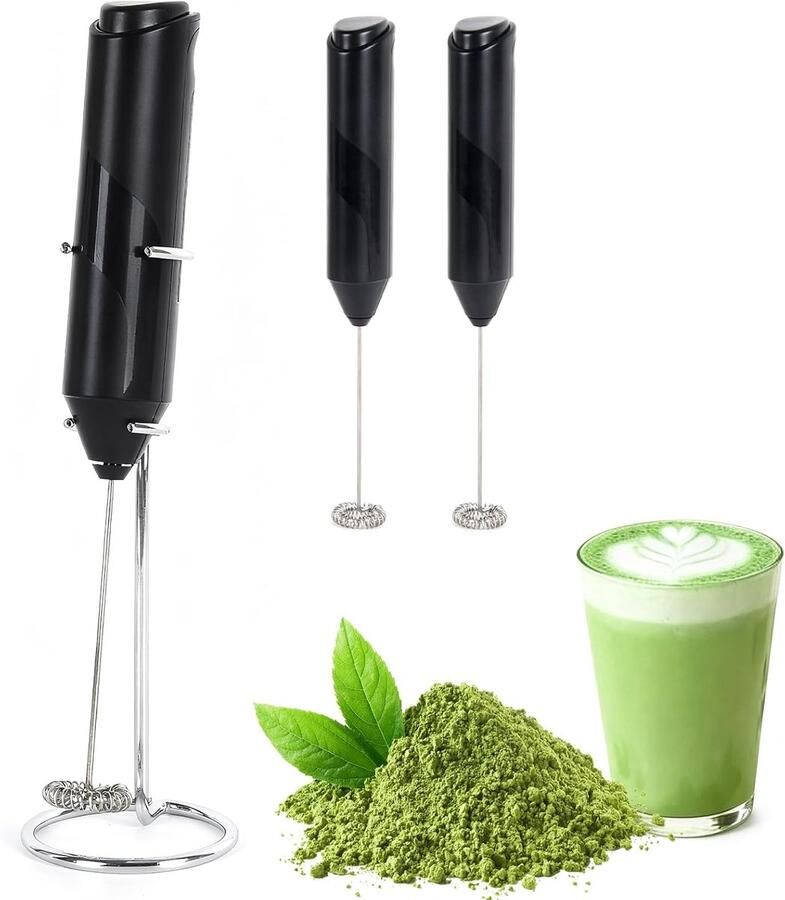 Hand-Melkopschuimer Elektrische Mixer Elektrische Melkopschuimer Mengkop met Dubbele Spoel Drankgarde Oplaadbare Opbergdoos Voor Latte Cappuccino Matcha Warme Chocolademelk en Eieren