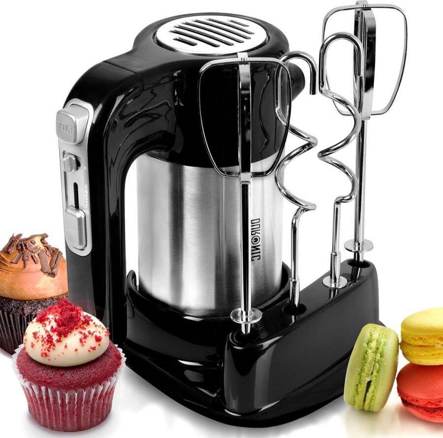 Hand Mixer 300 W 5 Speeds Incl. 2 Beaters and Dough Hooks Turbo Function Bake Delicious Cake and Cookies Mix Ingredients for Whipped Cream and Cold Sauces