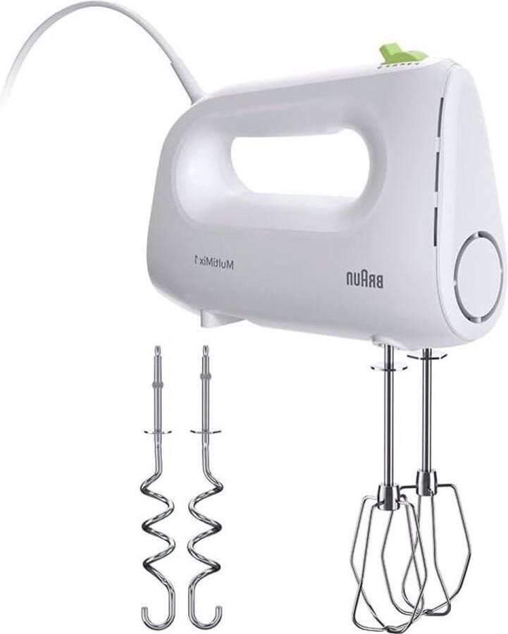 Hand Mixer with 4 Speeds Turbo FastMix Technology EasyClick incl. Whisk Kneading Hook One-Hand Control 450 W White Household MultiMix 1 HM 1110 WH