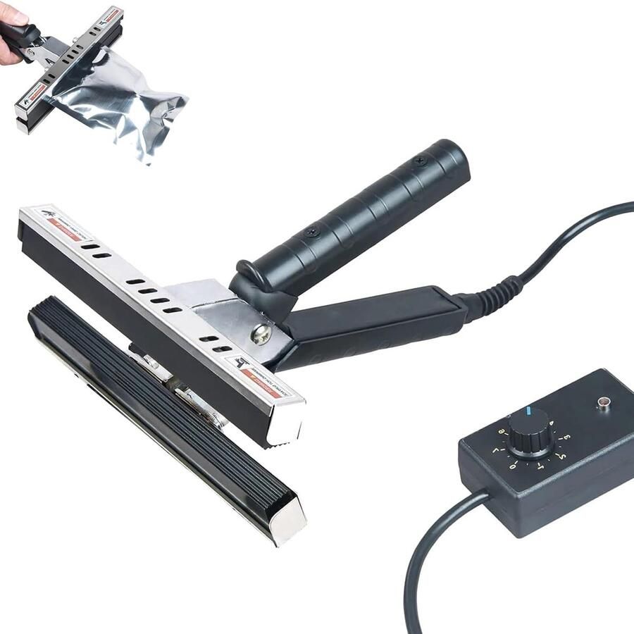 Hand Sealer Heat Sealer Bag Zakken Afdichten Instelbare Temperatuur 400 mm Zwart