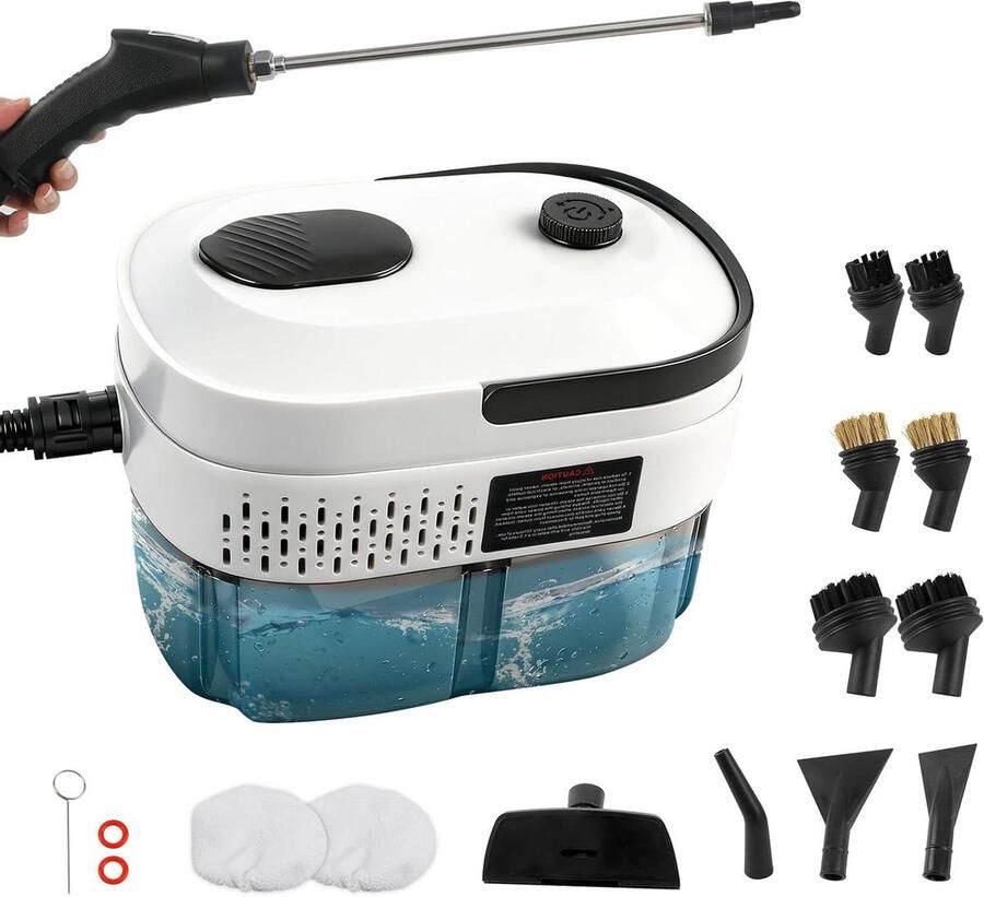 Hand Stoomreiniger Multifunctionele Reiniger Grondig Reinigen Snel Opwarmen 1.4 Liter Tank Wit