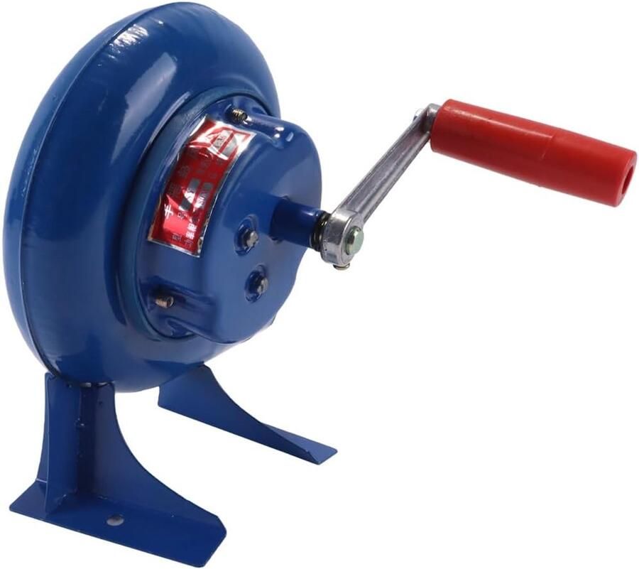 Handaangedreven ventilator voor buiten barbecue grill 80W gietijzeren tandwielkast stalen behuizing voor kamperen picknicken smeden en smeden