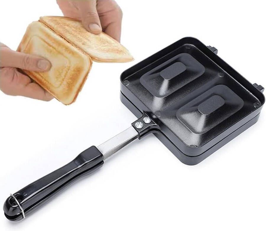Handbediende sandwichmaker perfecte verzegeling gehalveerde hapjes