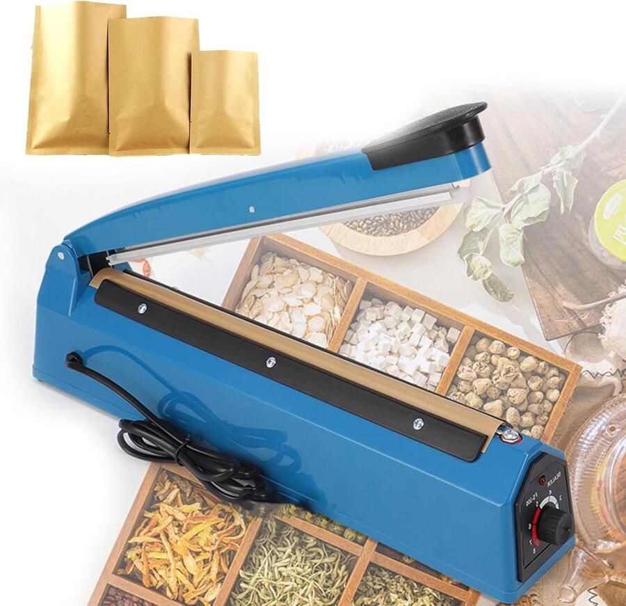 Handdruk sluitmachine Plastic sealer Zakken sluiten 8-niveau temperatuur 300mm sluitlengte Grijs