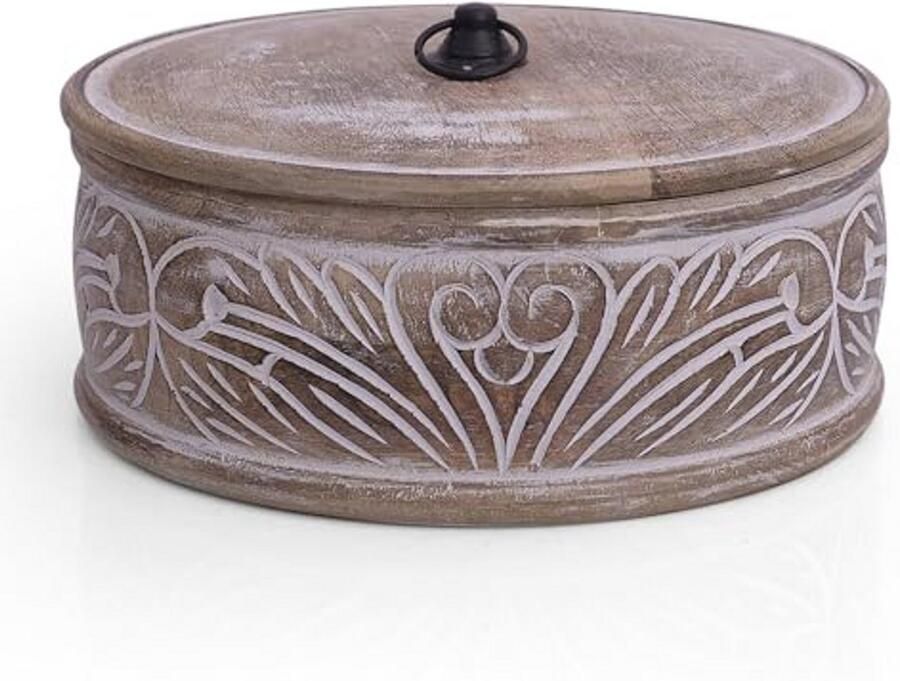 Handgemaakt houten Tortilla Warmer Ideale Houder voor Chapati Roti en Pannenkoeken Natuurlijk Bruin