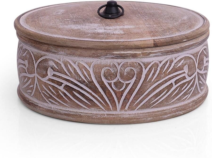 Handgemaakt houten Tortilla Warmer Ideale Houder voor Chapati Roti en Pannenkoeken Natuurlijk Bruin