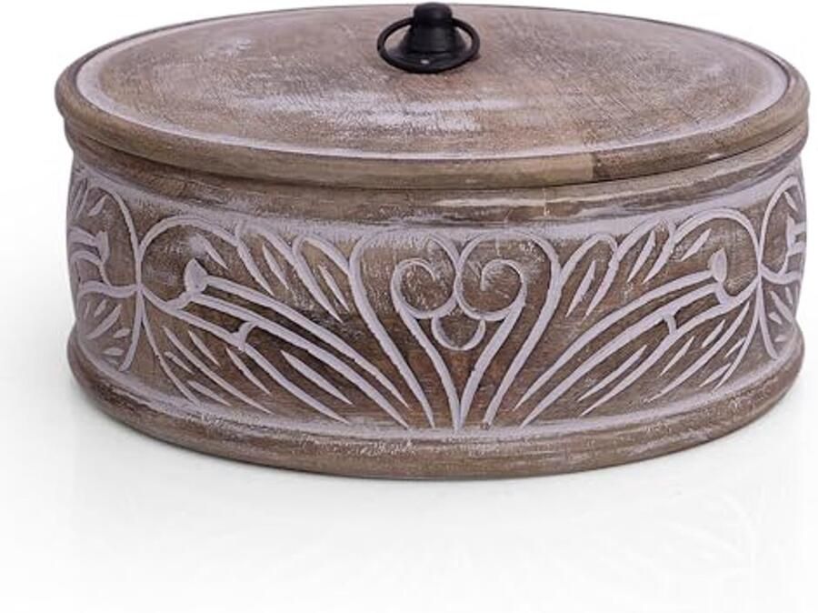 Handgemaakt houten Tortilla Warmer Ideale Houder voor Chapati Roti en Pannenkoeken Natuurlijk Bruin