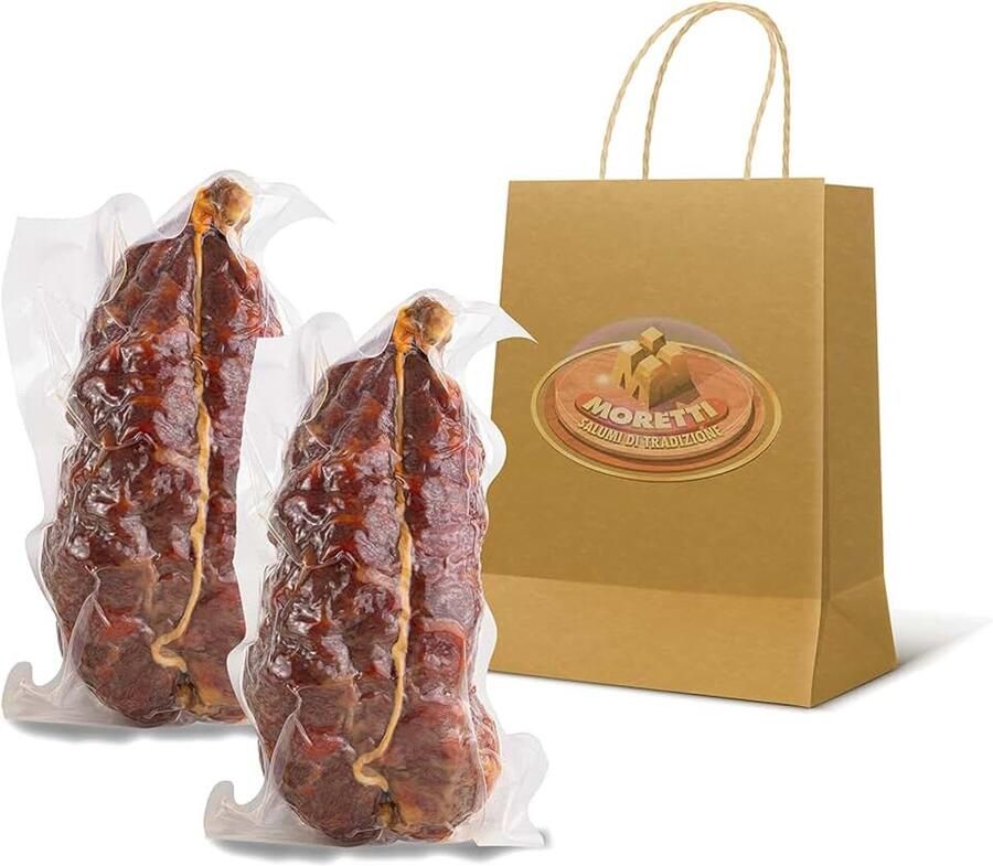 Handgemaakte gekruide soppressata 600g 700g Vacuümverpakt 2 verpakkingen Calabrese Chili Traditionele Salami Gemaakt in Calabrië (Met Pittige Chili)