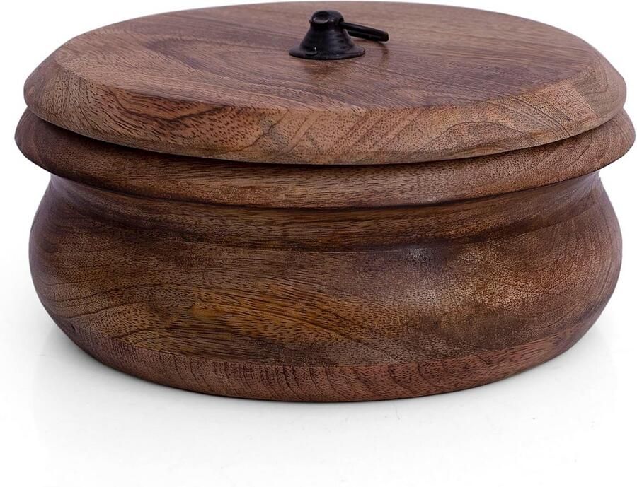 Handgemaakte Houten Roti Houder voor Turks Brood en Tortilla's