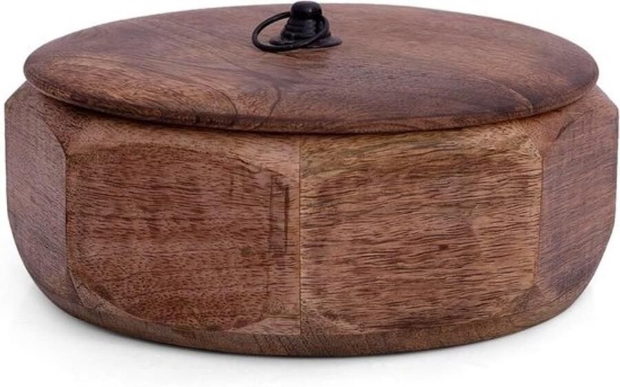 Handgemaakte Houten Warmer voor Tortilla's Chapati's en Brood met Deksel