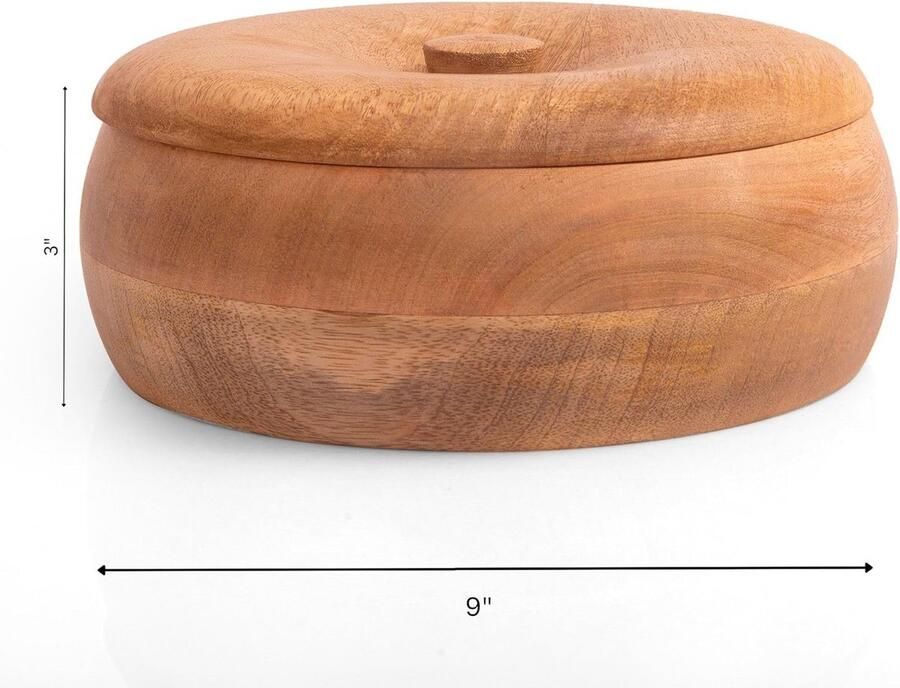 Handgemaakte Houten Warmer voor Tortilla's Chapati's en Roti Broodhouder met Deksel