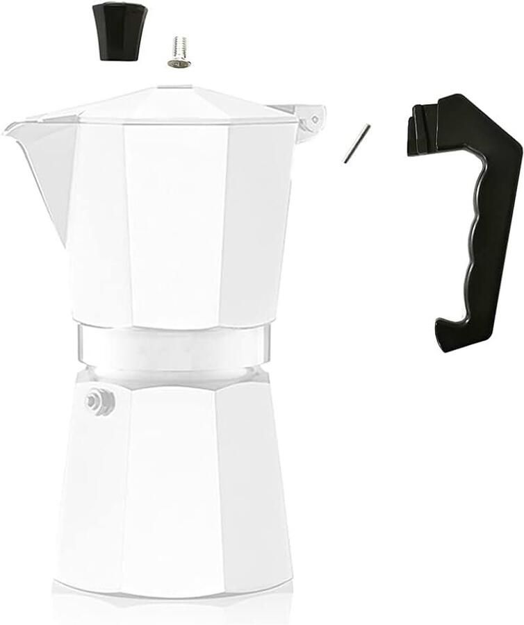 Handgreep Moka vervangende handgreep voor koffiezetapparaat 1 2 3 6 9 kopjes (6 kopjes) zwart