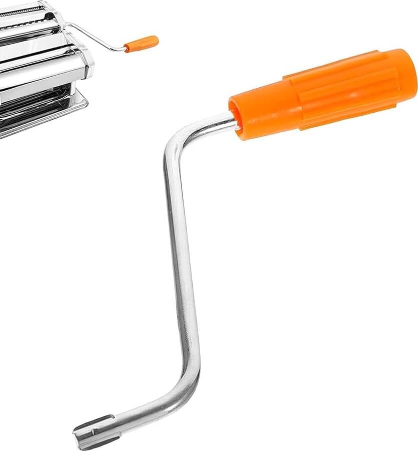 Handgreep voor pastamachine verwisselbare metalen crank accessoires voor zelfgemaakte pasta universele compatibiliteit met pastamollen (oranje)