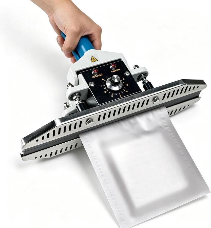 Handheld Crimp Sealer Hitte Sluitmachine Krimper Zakken Afsluiten Instelbare Temperatuur 12mm Breed Grijs