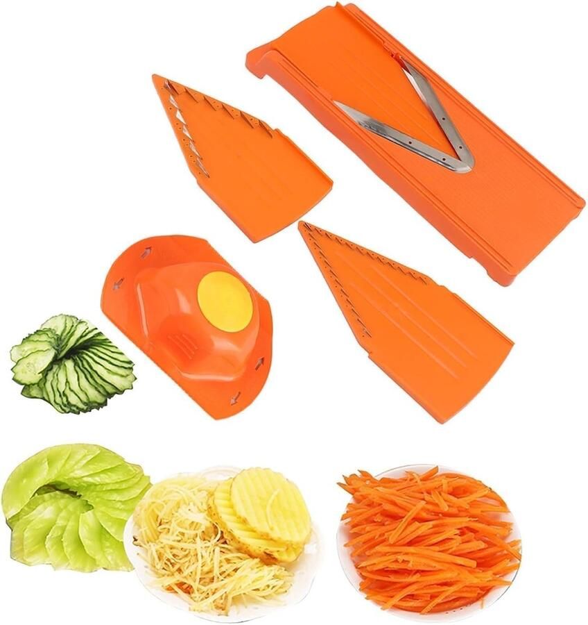 Handheld Mandoline Snijder voor Groenten RVS Julienne Cutter Keuken Snijgereedschap voor Salades en Groentebereiding