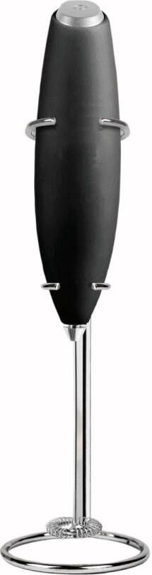 Handheld melkopschuimer Zwarte melkopschuimer Latte Creamer Melkopschuimerstandaard Roestvrij staal