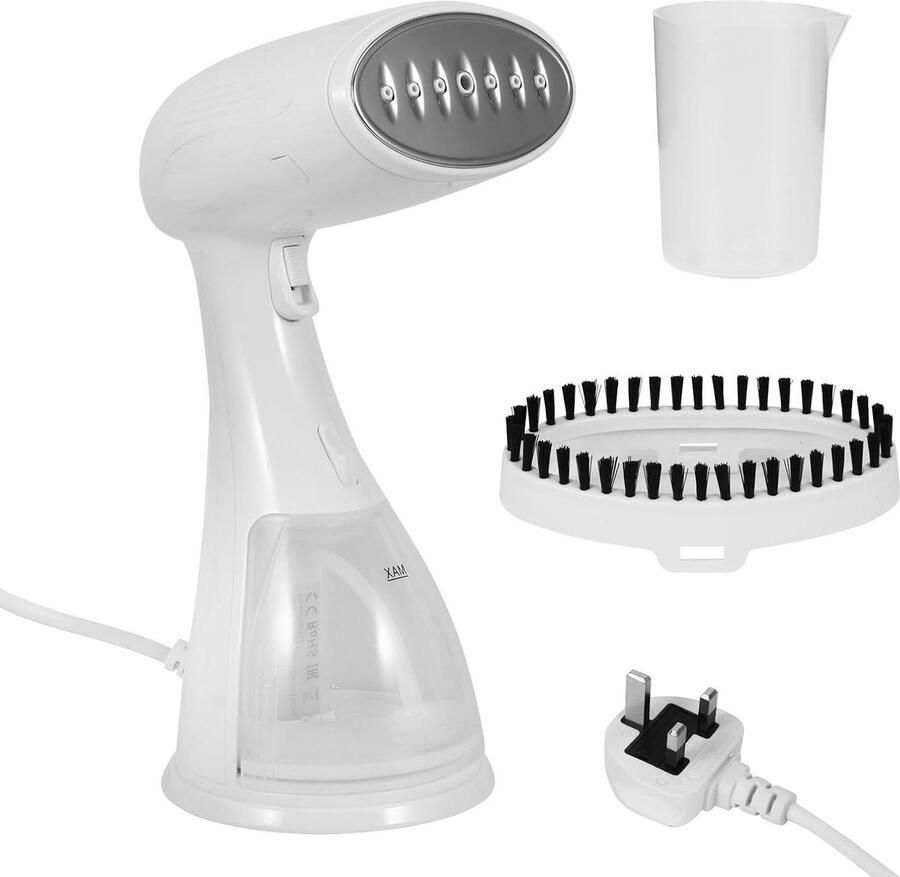 Handheld Stoomstrijkijzer Draagbaar Kledingstomer Snel Kreukels Verwijderen Opwarmen in 20 seconden 300 ml reservoir Wit