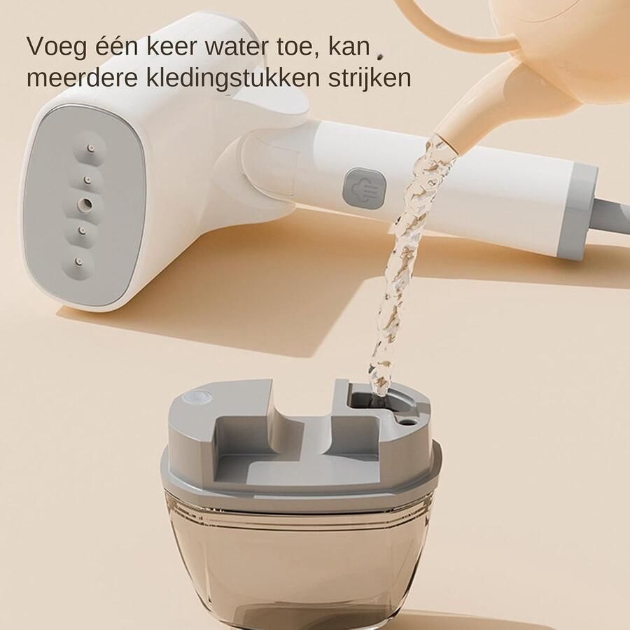 Handheld Stoomstrijkijzer Stoomstrijkapparaat Opvouwbaar Kreukels Verwijderen Energiezuinig Snel Opwarmen 19.6x8.5x9.6cm Wit