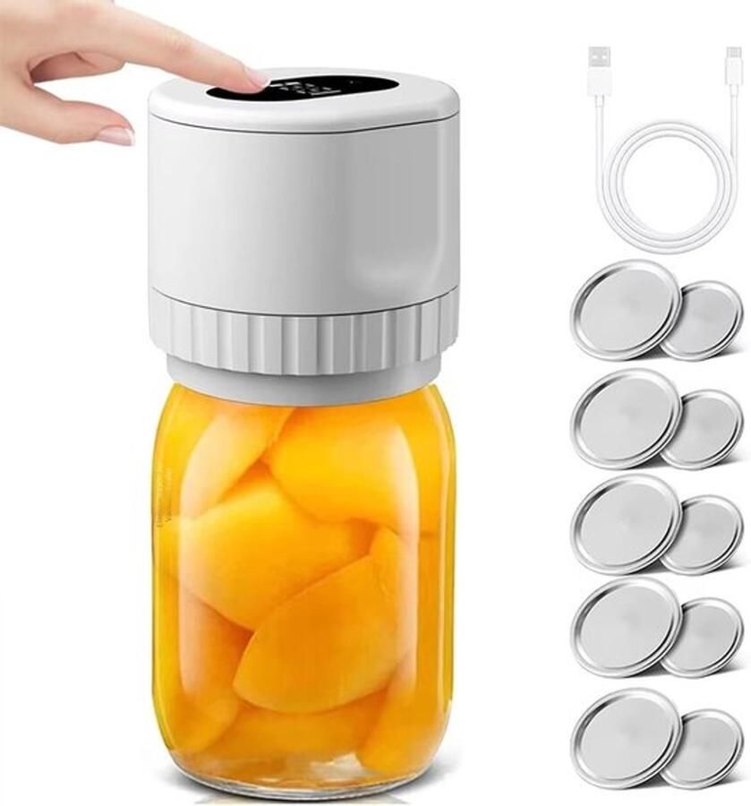 Handheld Vacuum Pottensealer Set USB Oplaadbaar Met Ingebouwde Flesopener Compact ABS Ontwerp Sterke Zuigkracht Voor Voedselbewaring En Fermentatie