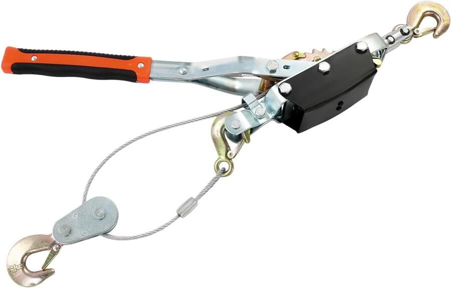Handhendelkabel 4 ton draagvermogen handlier 2 3 m lange staalkabel katrol met 3 haken handkabel trekkoord trekkoordje hefgereedschap