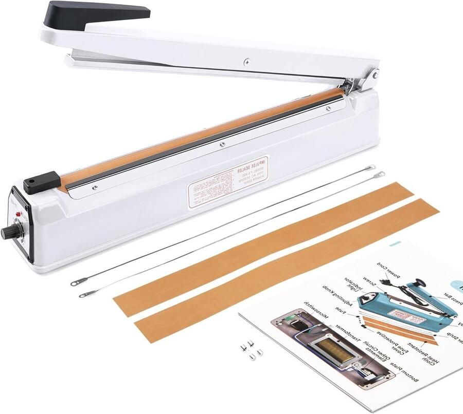 Handhitte Sealer Zakverzegelaar Plastic Verpakken 16 Inch Breed 16 inch Grijs