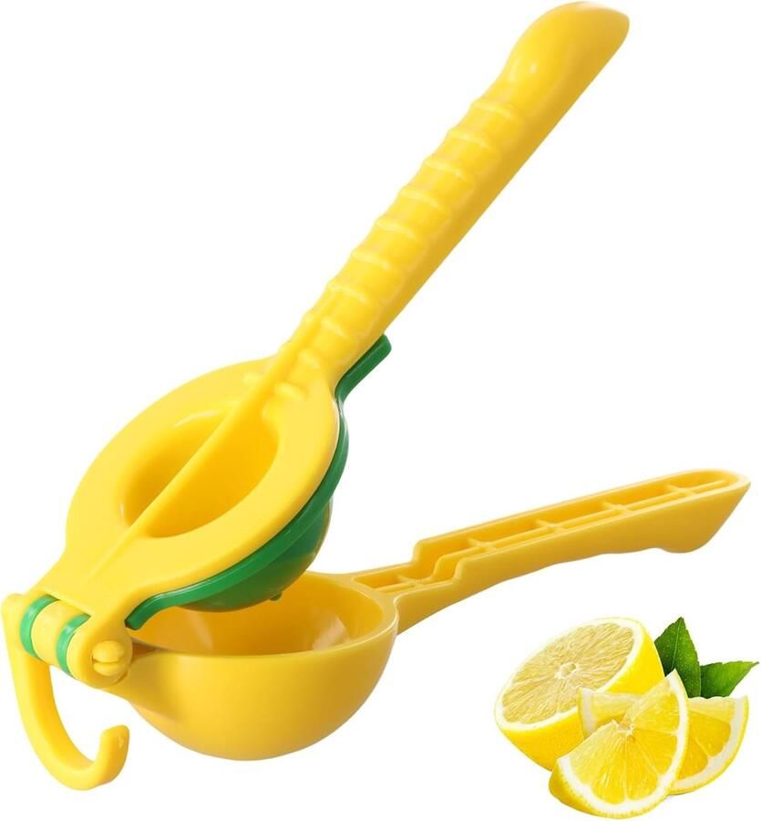 Handige Citroenpers Citruspers Limoenpers Snel Sap Maken 2-in-1 Ontwerp 25.5 x 7.5 cm Geel Groen