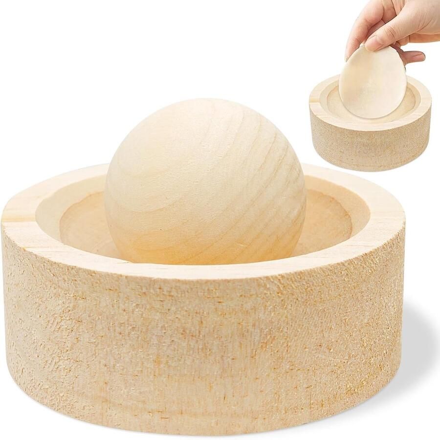 Handknoedelmaker met Kogelhandvat 3 5 cm Houten Knoedelmaker Handdeegpersdoosmaker Knoedelmaker Handmatige Empanada-Persknoedelhuidvorm Gemaakt Van Hout Voor Gebruik Thuis en in Restaurants