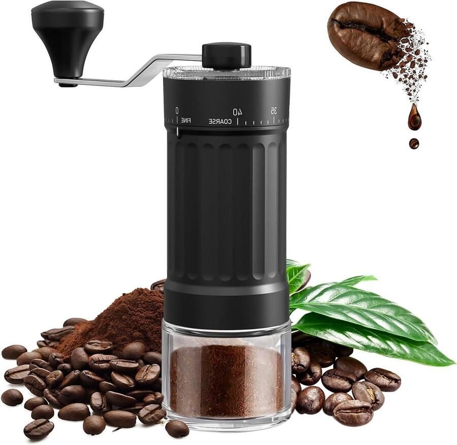 Handkoffiemolen Koffiemolen Verse Koffie Zetten Extern Instelbare Maalgraad 50 Gram Zilver