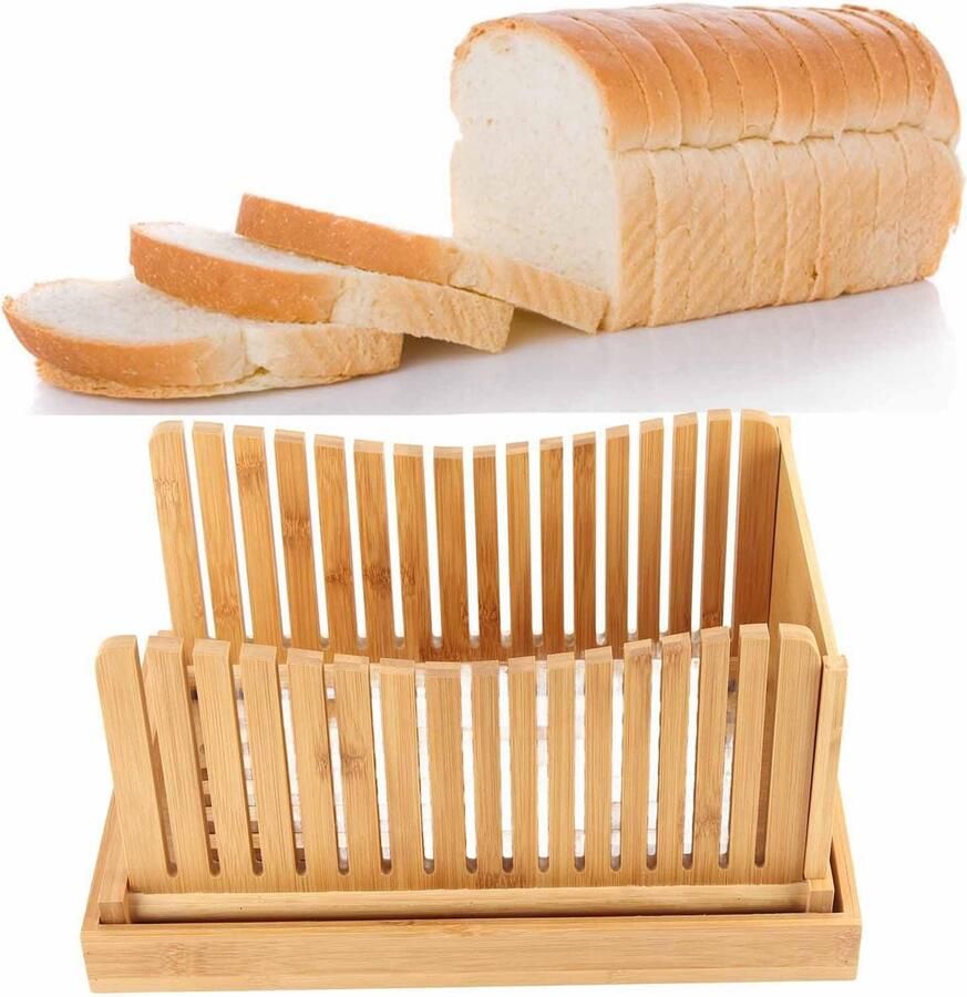 Handleiding voor broodsnijder verstelbare broodsnijder voor zelfgemaakte broodsnijder Opvouwbare handleiding voor het snijden van brood Eenvoudig te gebruiken met kruimellade