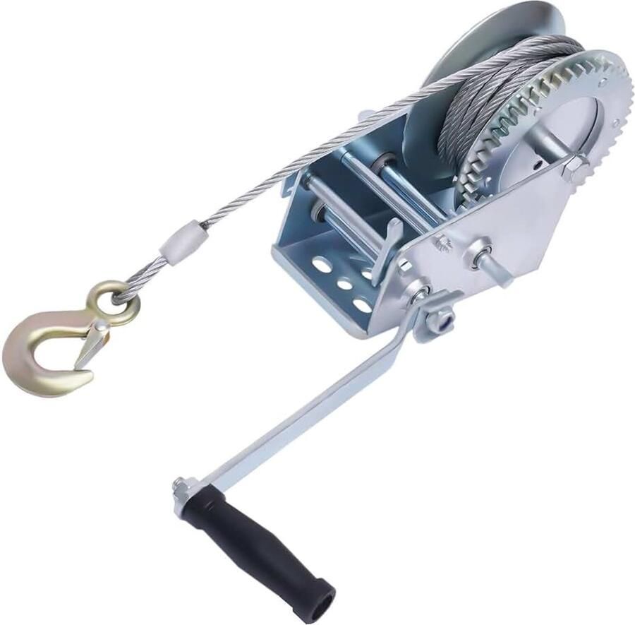 Handlier kabellier 1500 kg bootlier 10 meter handlier met druppelopening vergrendelingshendel handslinger met softgrip