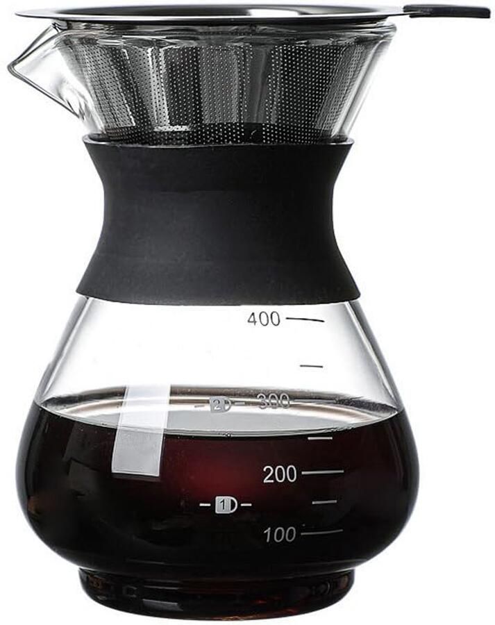 Handmatig 400 ml Pour Over Koffiezetapparaat met Roestvrijstalen Filter