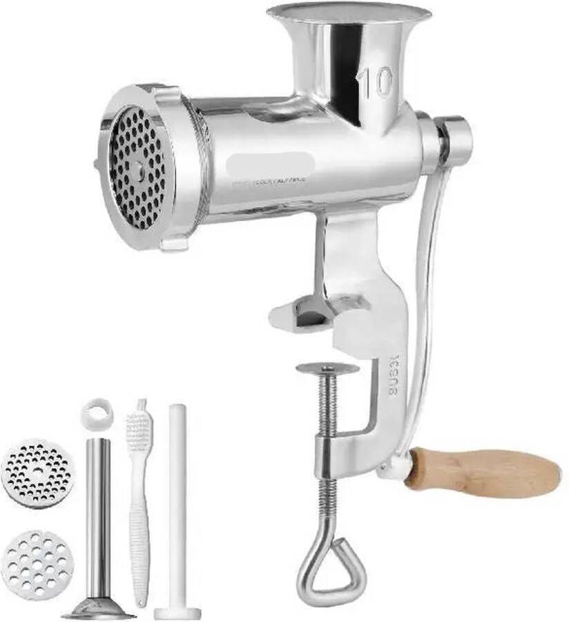 Corenia Handmatig Gehaktmolen Voor alle soorten Vlees Roestvrij staal Vleesmolen Vleesmolens worstenmaker Keukenmolenmachine 304 roestvrij staal Zilver - Foto 3