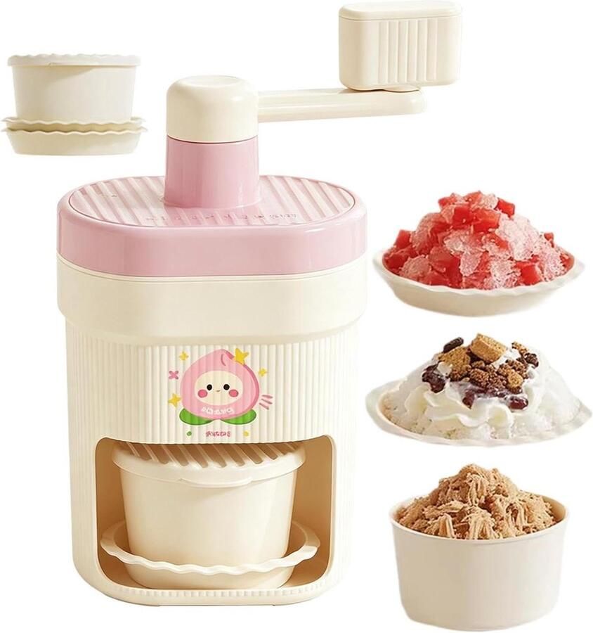 Handmatig IJsmachine IJsbreker Scheerapparaat Dranken Bereiden Handslinger Systeem 24 x 13 x 13 cm roze