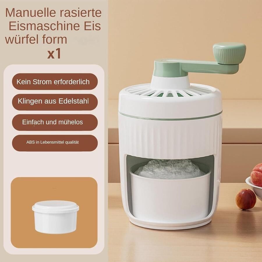 Handmatig IJsscheerapparaat Ijsbreker Gemalen Thuis Desserts Maken Geen Stekker Nodig Diameter 22.3 cm Groen