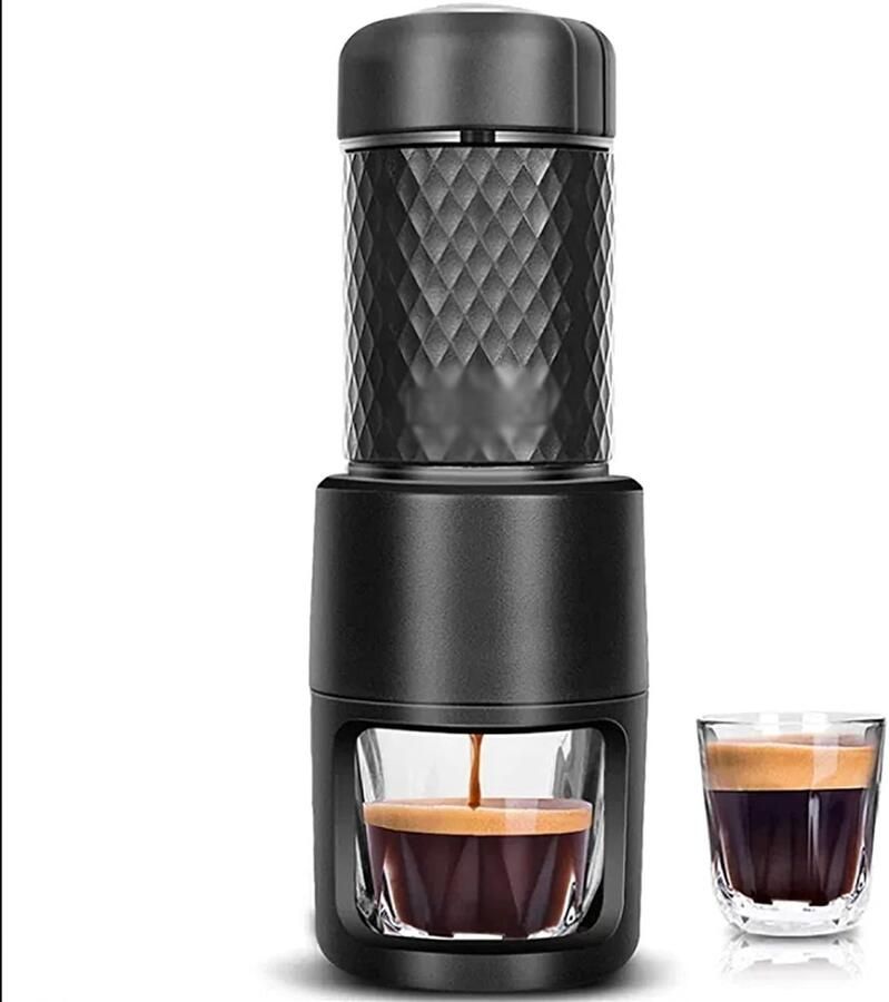 Handmatig Koffiezetapparaat Reis Koffiemaker Overal Koffie Compact Lichtgewicht 15-20BAR Zwart