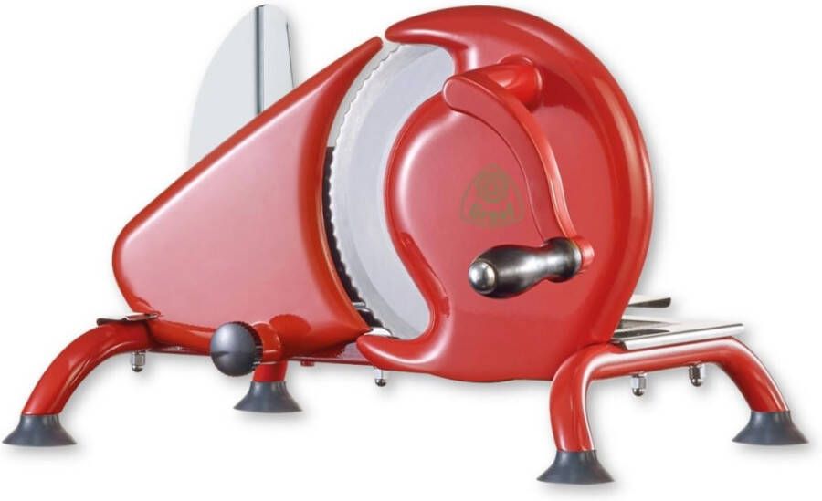 Handmatige allessnijder in elegant rood Perfect voor brood kaas en groenten