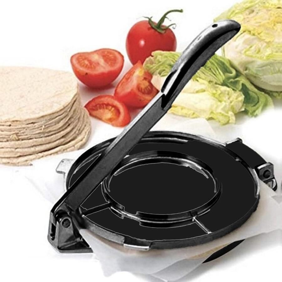Handmatige Aluminium Tortillapers voor het Maken van Pizza en Burgers 16 cm Zwart Perfect voor Thuisgebruik en Koken - Foto 2