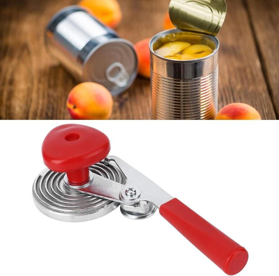 Handmatige Bliksluiter Blikafdichter Naaimachine Voedsel Conserveren IJzeren ABS Constructie 22.5 Cm Zilver Rood
