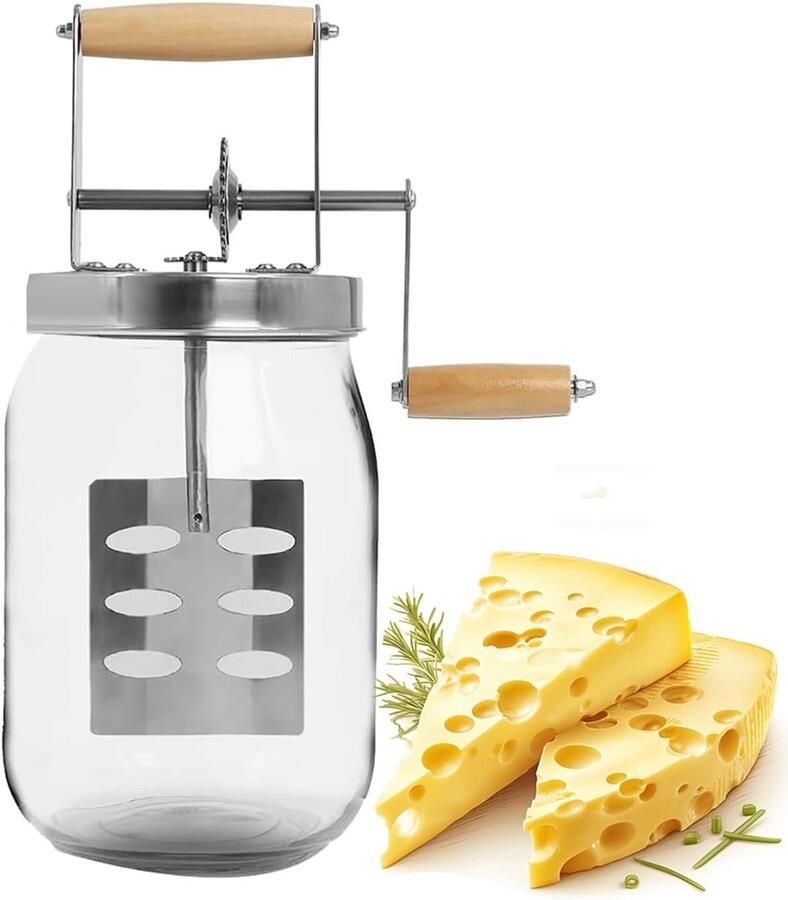 Handmatige Boter Maken Boter Machine Thuis Boter Maken Glazen Jar 1.5 Liter Wit
