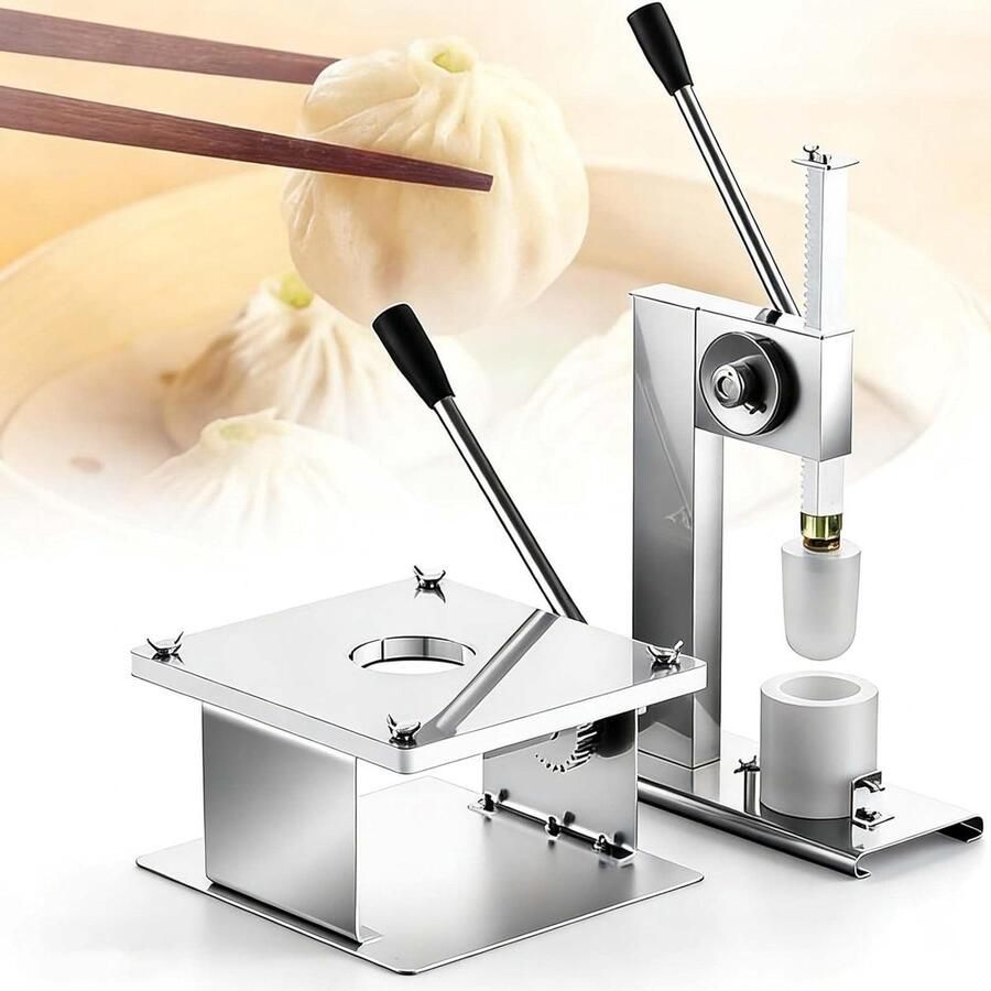 Handmatige Broodjesmachine Deegpers Broodvormer Broodjes Maken Negenplooi Ontwerp 400-500 per uur Zilver