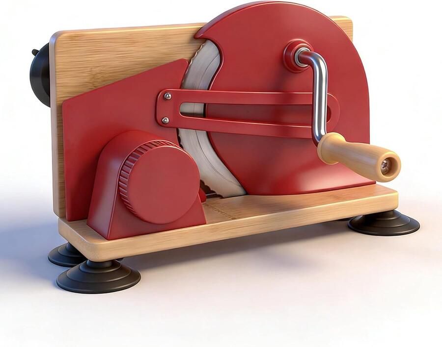 Handmatige Broodsnijder Brood Snij Hulp Gelijkmatig Snijden Instelbare Dikte 33cm Lengte Rood