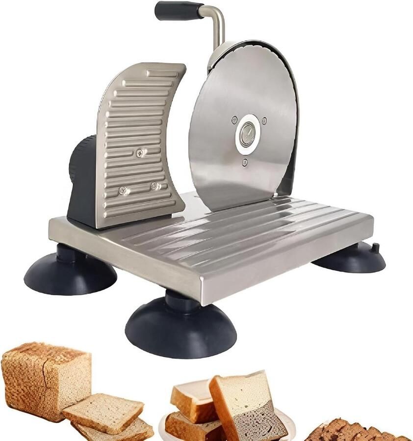 Handmatige Broodsnijder Brood Snijmachine Gelijkmatig Snijden Verstelbare Dikte 32cm Breed Zilver