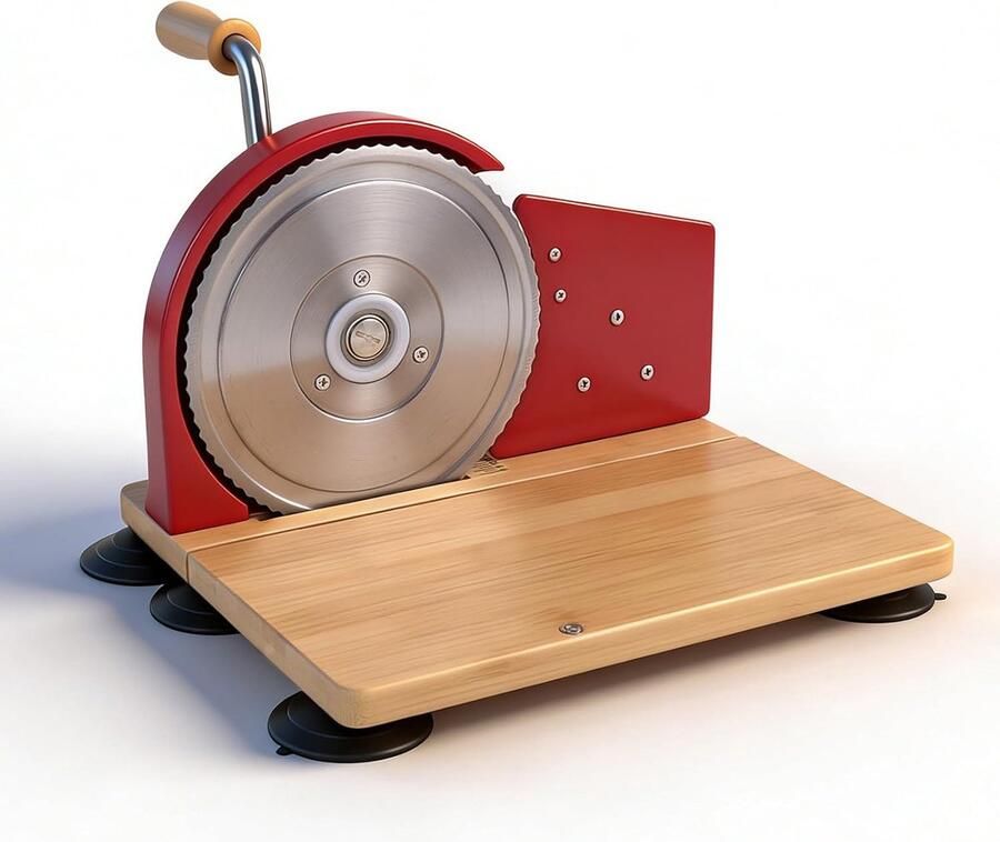 Handmatige Broodsnijder Brood Snijmachine Zelf Zuurdesem Maken Verstelbare Dikte 33x27x15 cm Rood