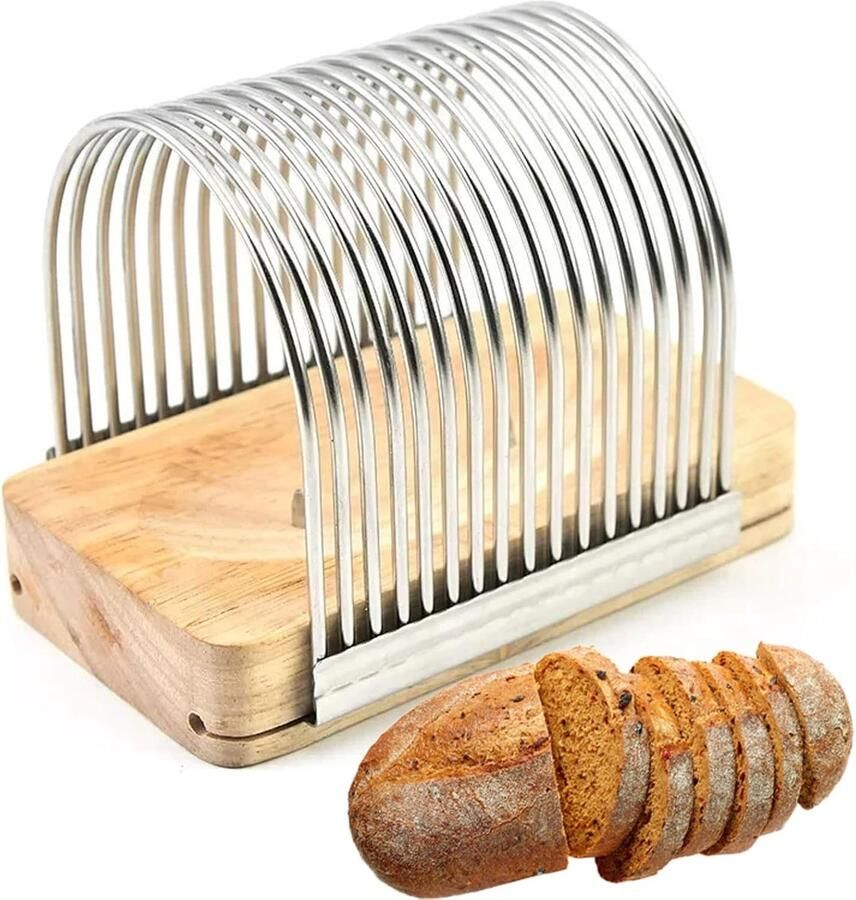 Handmatige broodsnijder toastsnijder – Robuuste snijgeleider voor brood – Roestvrijstalen snijhulp voor brood en aardappelen – Afneembaar snijhulpstuk voor toast