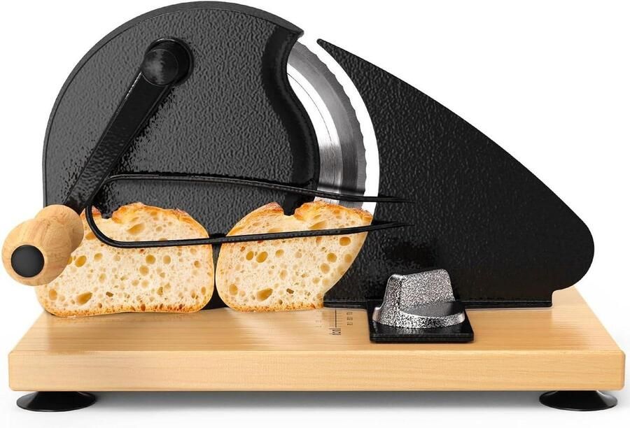 Handmatige Broodsnijmachine Brood Snijder Perfecte Plakjes Snijden Verstelbare Dikte 0-2.1 cm Houtkleur