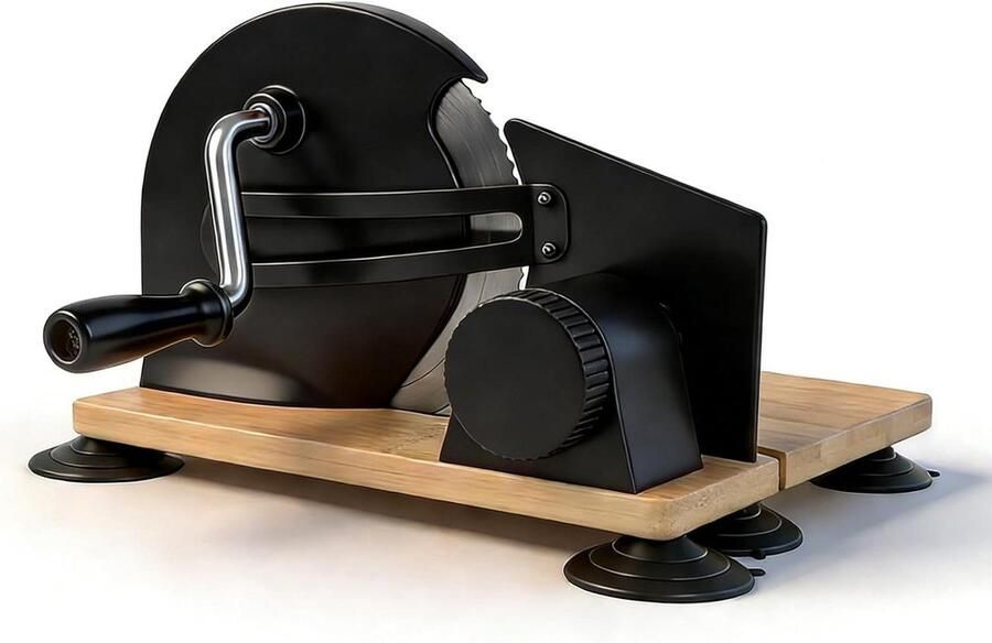 Handmatige Broodsnijmachine Broodsnijder Bagelsnijder Brood Snijden Verstelbare Dikte 25 x 28 x 19 cm Zwart