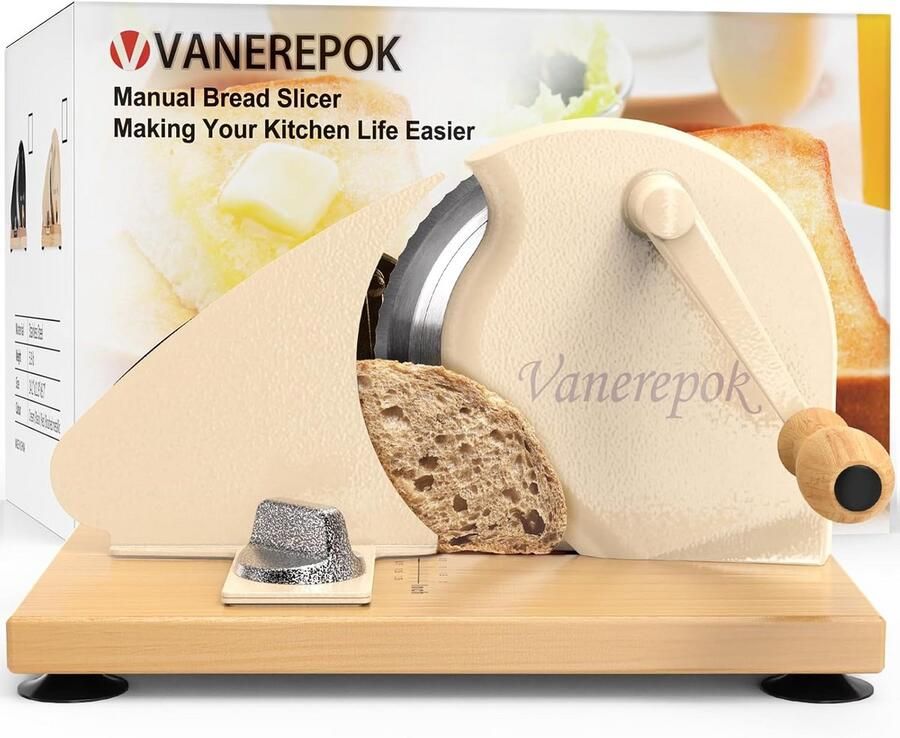 Handmatige broodsnijmachine voor zelfgemaakt zuurdesembrood Verstelbaar en veelzijdig voor perfect gesneden brood