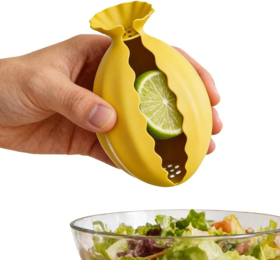 Handmatige Citruspers Keuken Gadget Verse Sapjes Maken Spatwaterdicht Ontwerp 11 x 14 x 11 cm Geel