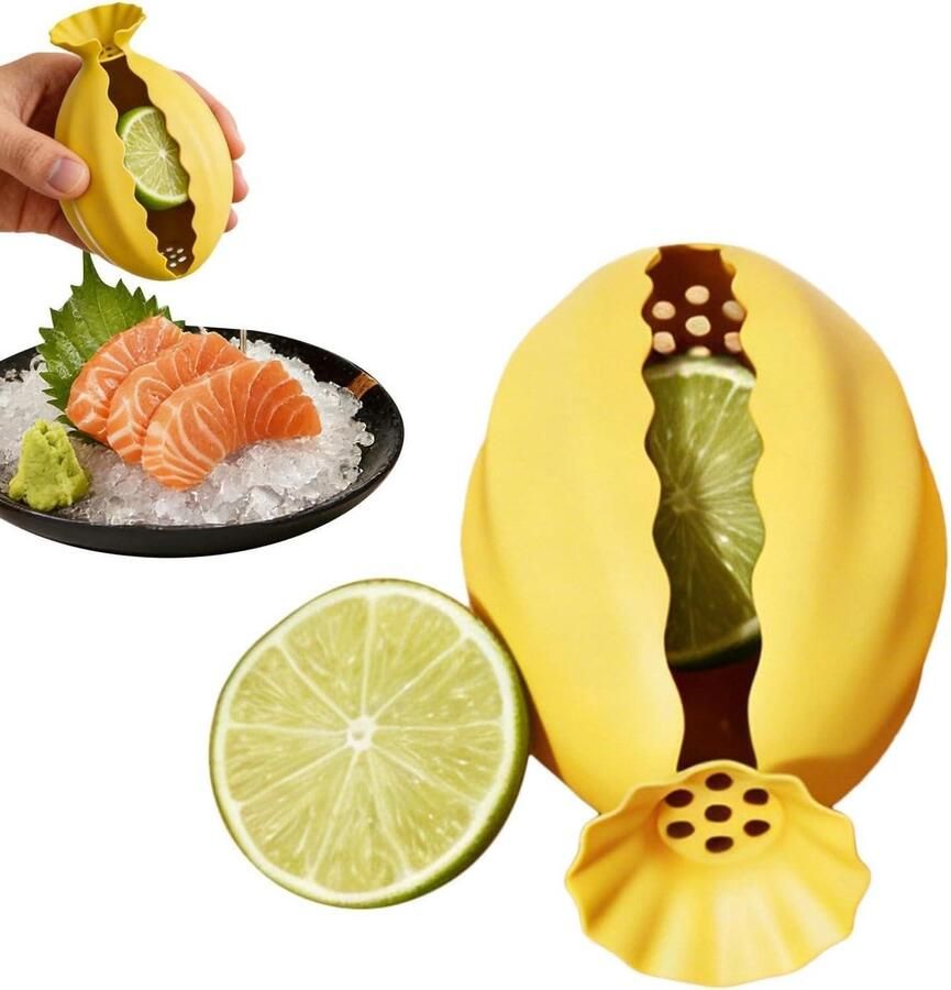 Handmatige Citroenpers Sapcentrifuge Citrus Verse Sappen Maken Spatwaterdicht Ontwerp 11H x 14B cm Geel